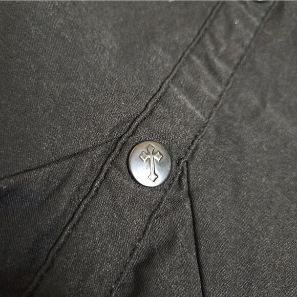 KILLSTAR black Devina goth witchy stretch button front ruffle maxi skirt M - Picture 8 of 12